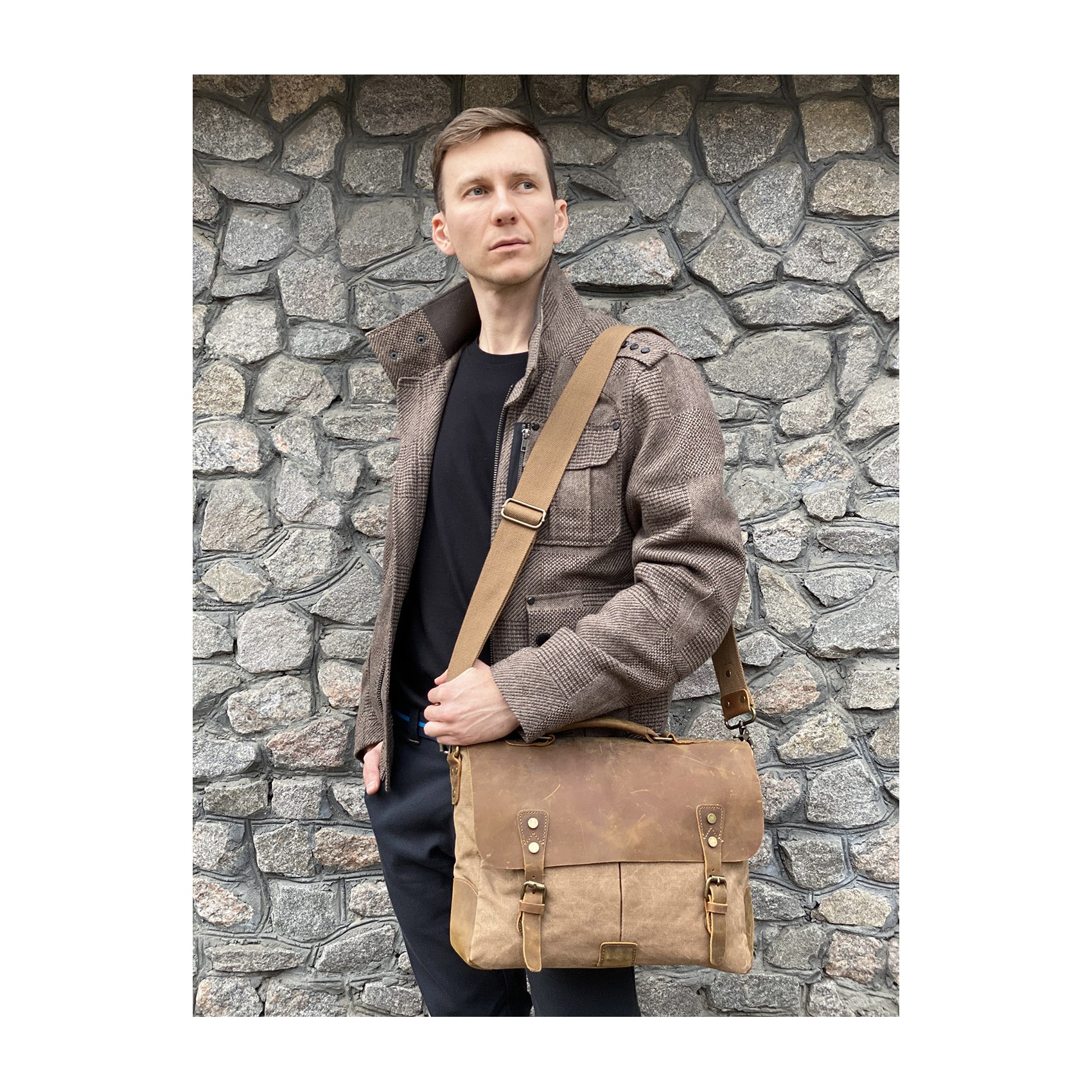 Мужской портфель Tone коричневый