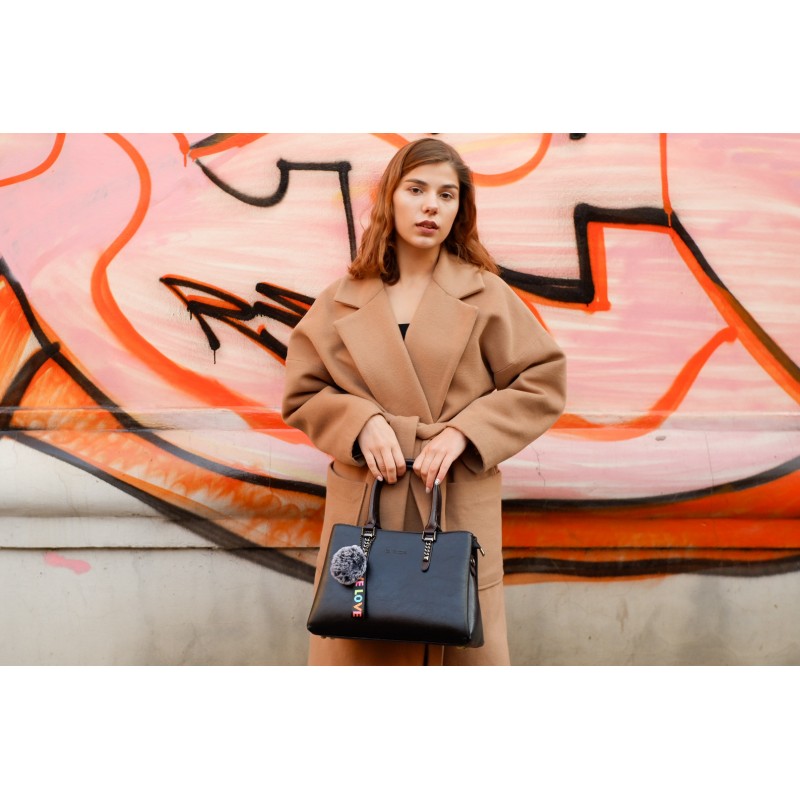 Женская классическая сумка Isa Paulina SE черная - 4 фото