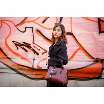 Жіноча класична сумка Isa Paulina SE бордова фото