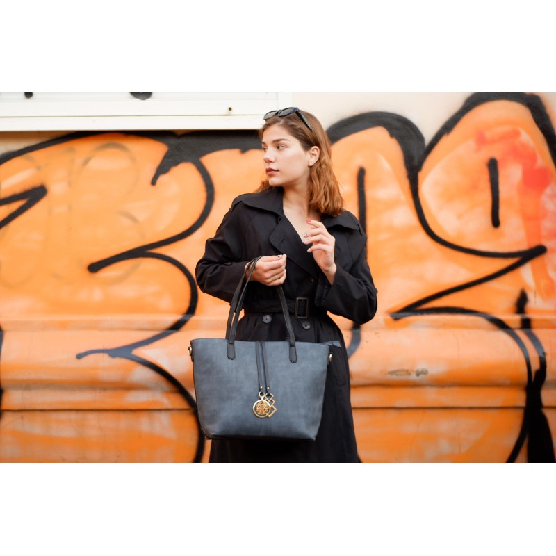 Женская сумка Joanna серо-синяя - 2 фото