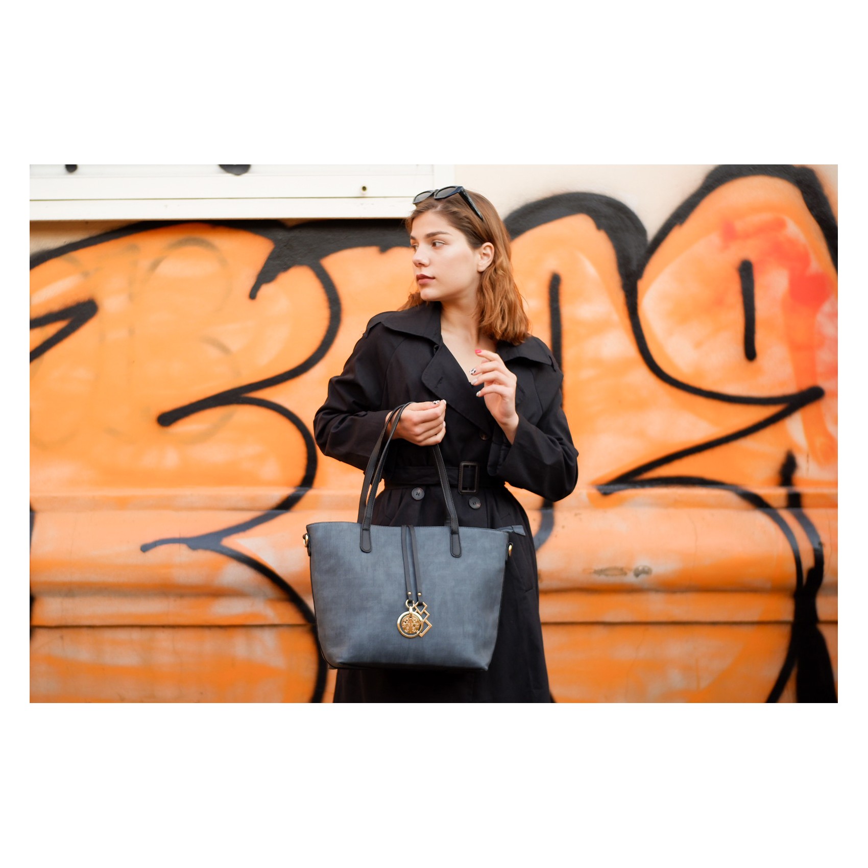 Жіноча сумка Joanna сіро-синя