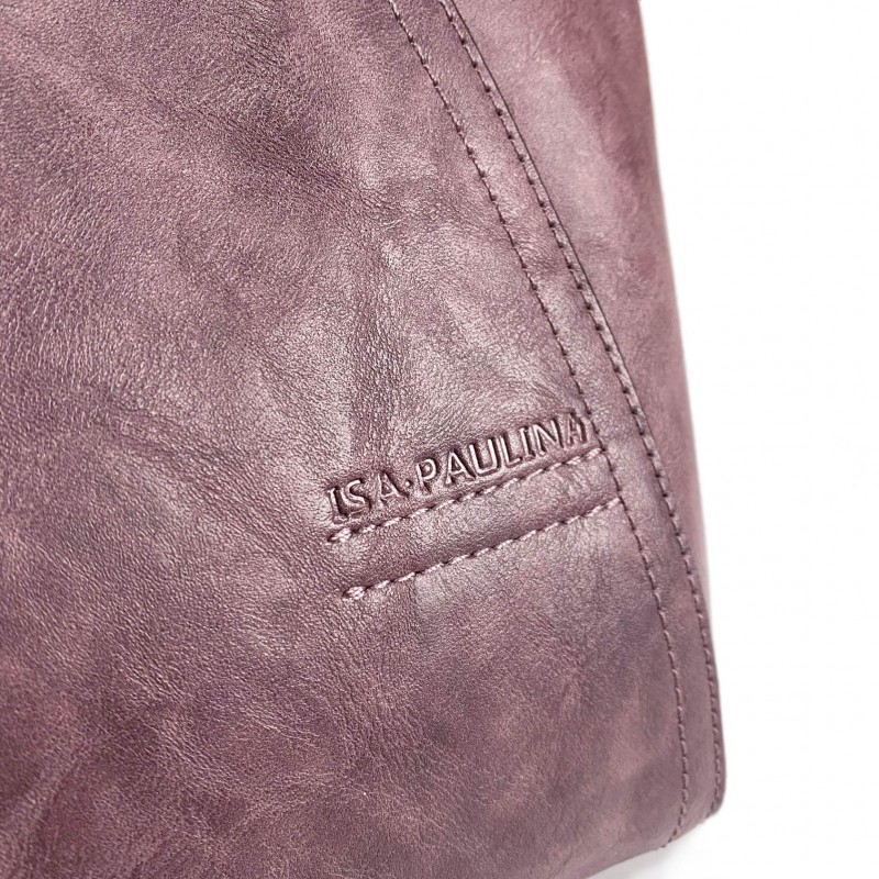 Женская классическая сумка Isa Paulina DS сиреневая - 7 фото