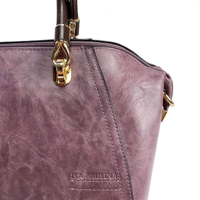 Женская классическая сумка Isa Paulina DS сиреневая - 8 фото
