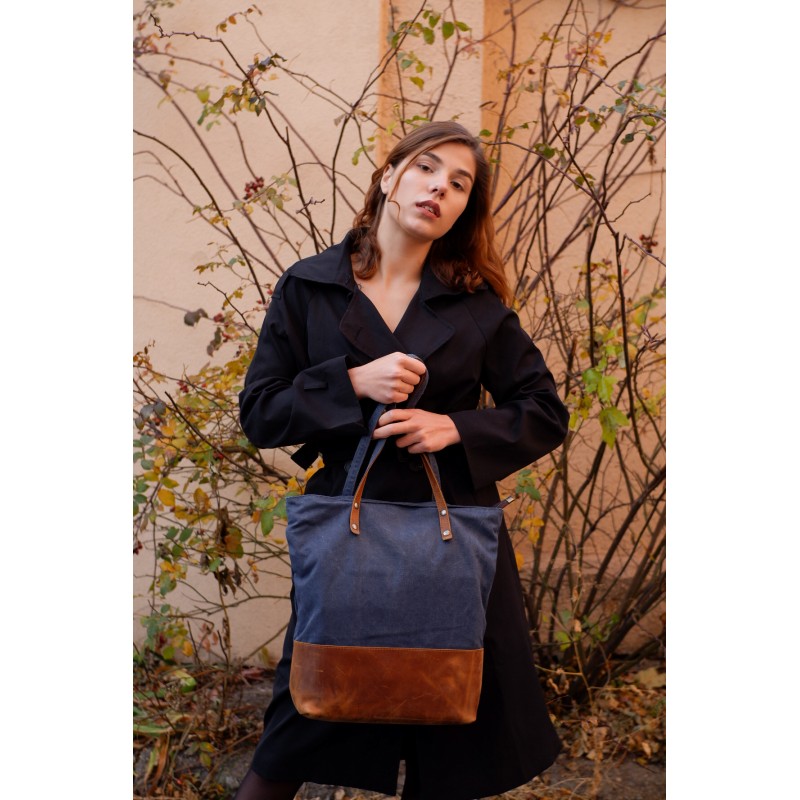 Женская городская сумка-тоут Voyage синяя - 3 фото