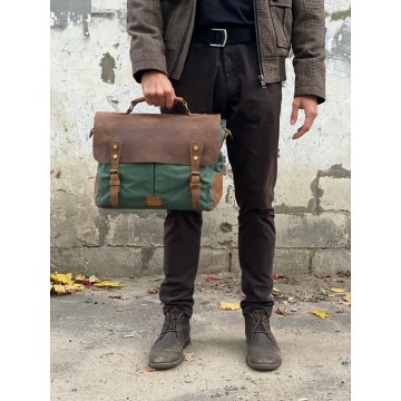 Мужской портфель Tone изумрудный фото