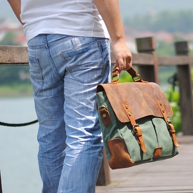 Мужской портфель Tone изумрудный - 13 фото