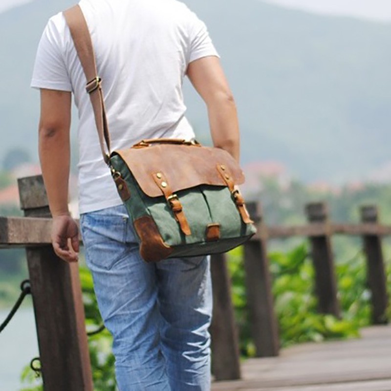 Мужской портфель Tone изумрудный - 14 фото