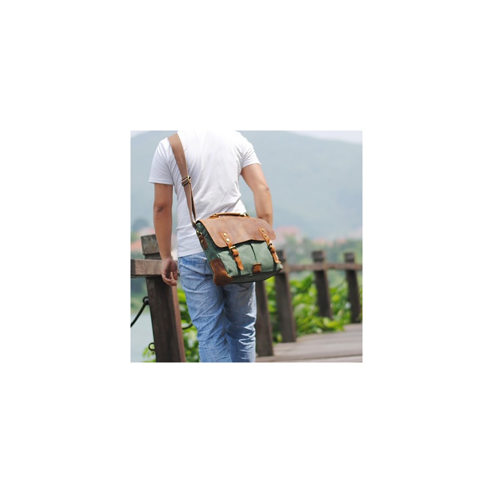 Мужской портфель Tone изумрудный