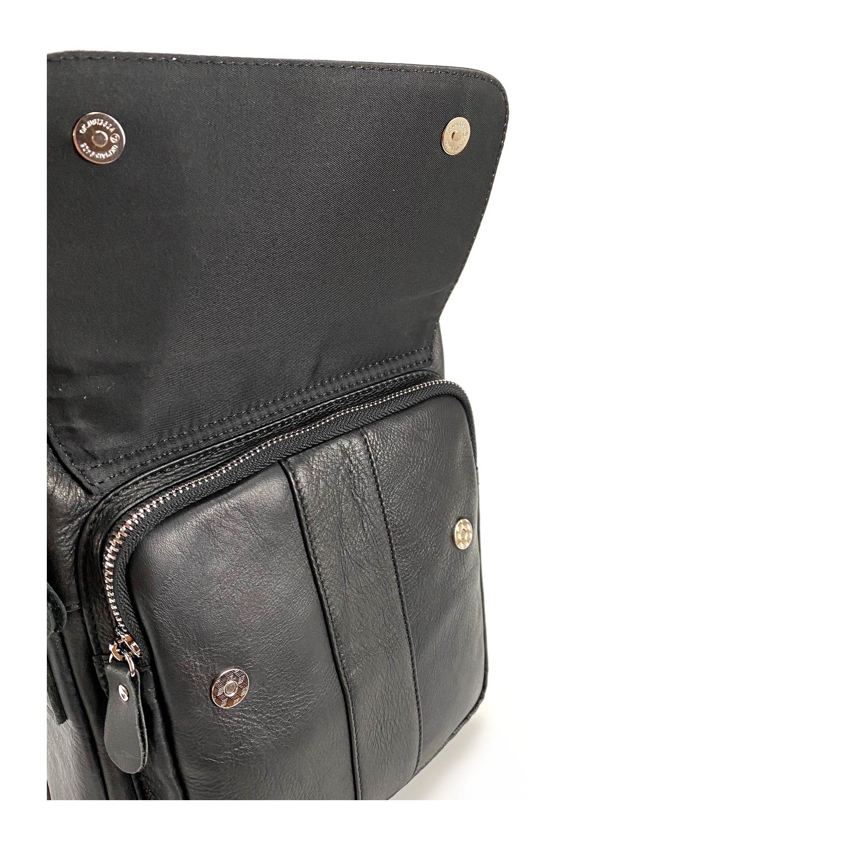 Мужская кожаная сумка Louis через плечо черная