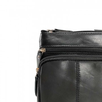 Мужская кожаная сумка-барсетка Wilson через плечо черная фото