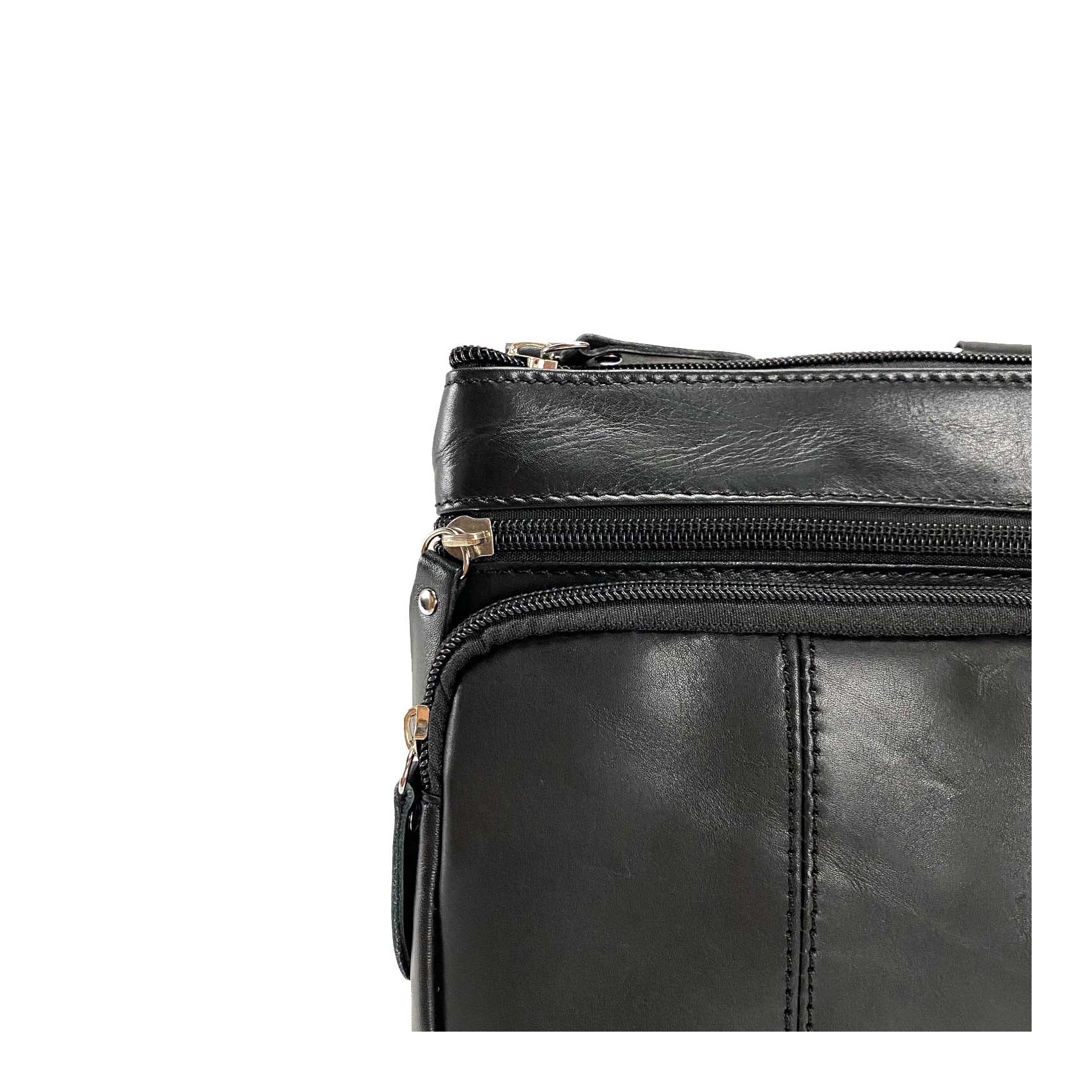 Мужская кожаная сумка-барсетка Wilson через плечо черная