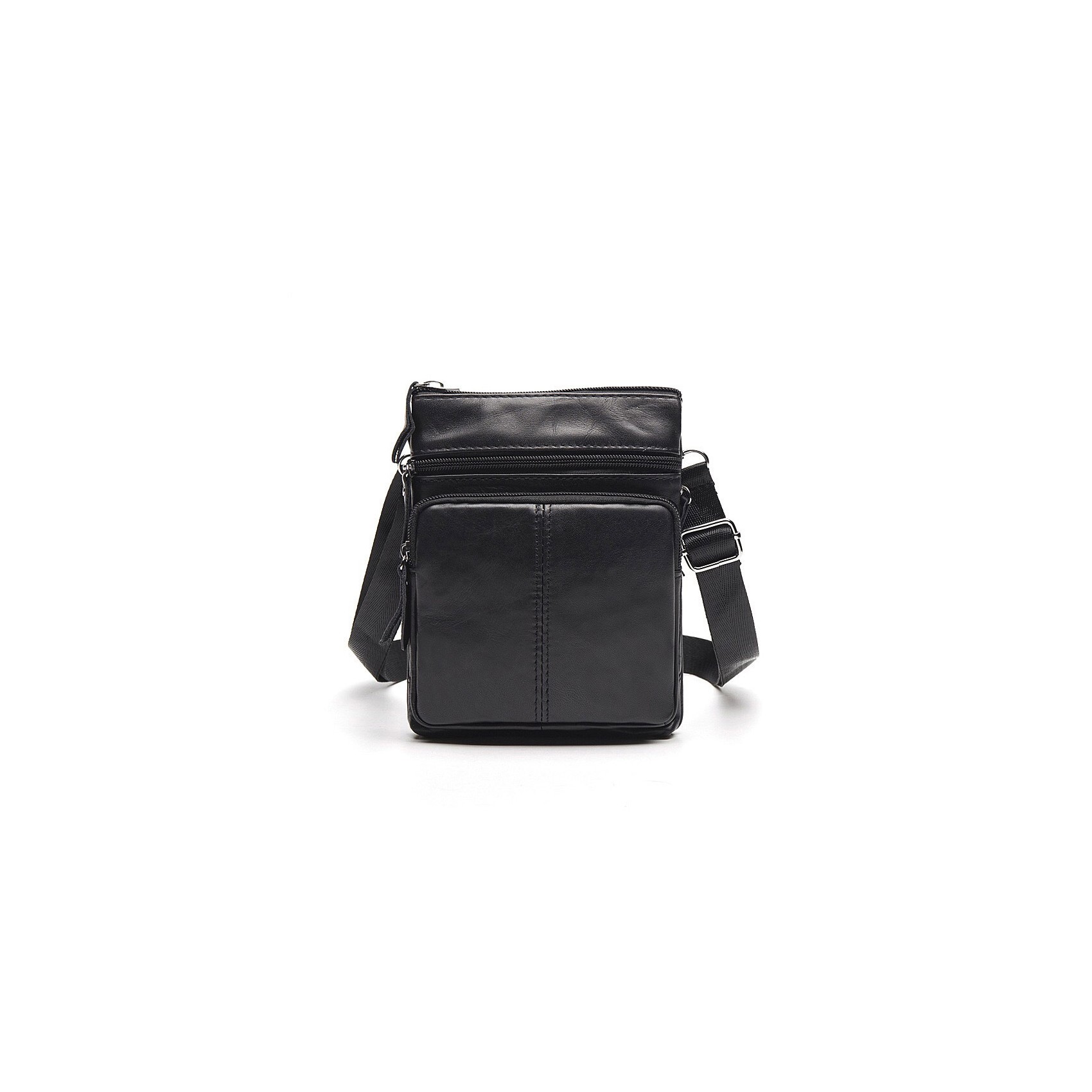 Мужская кожаная сумка-барсетка Wilson через плечо черная