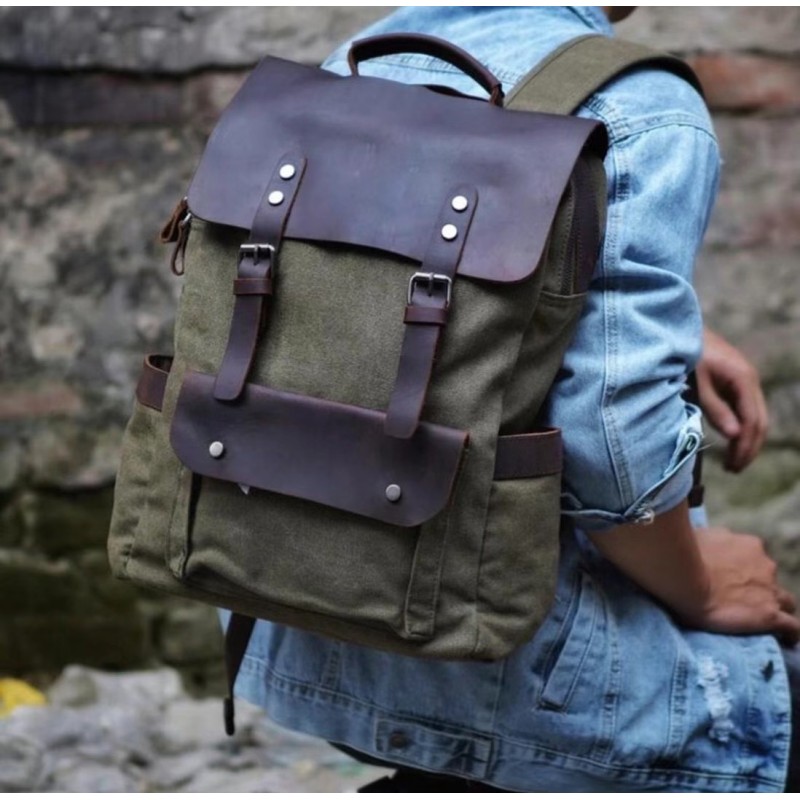 Мужской городской рюкзак Nicholas хаки - 1 фото