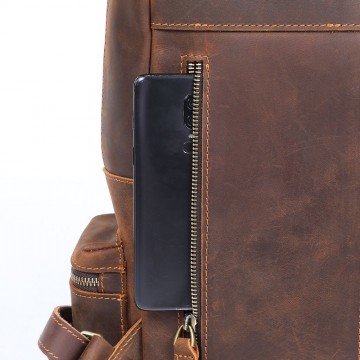 Чоловічий шкіряний рюкзак William темно-коричневий фото