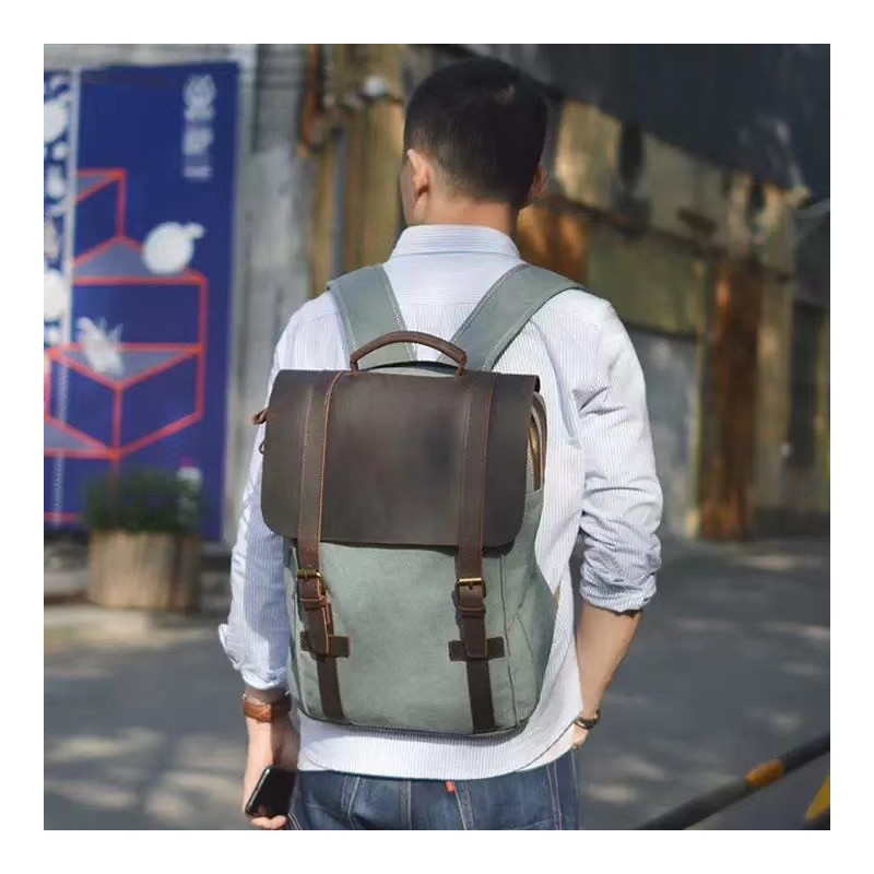 Чоловічий міський рюкзак Ethan сіро-блакитний - 4 фото