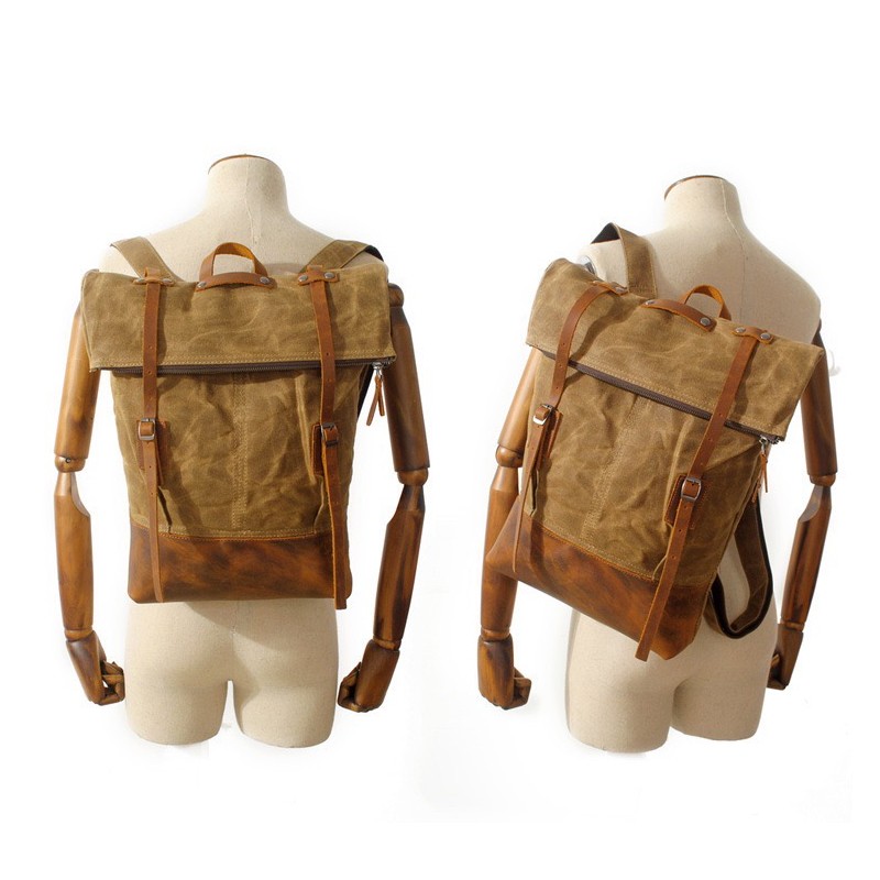 Мужской городской рюкзак Brego коричневый - 3 фото