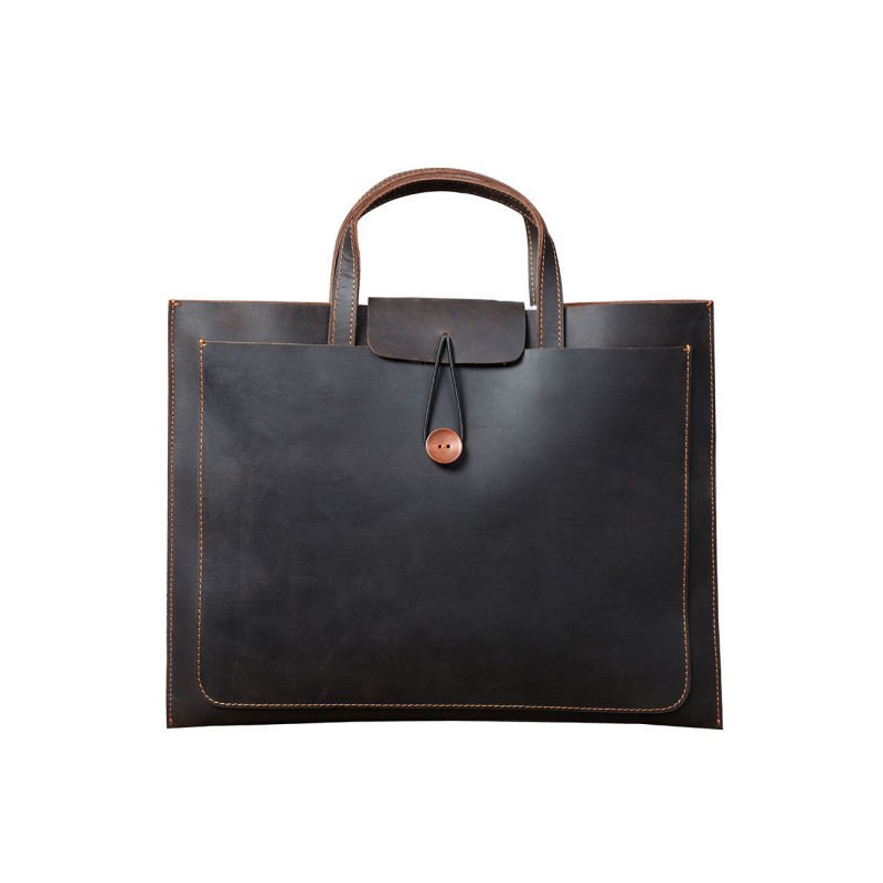 Мужская кожаная сумка для ноутбука Walter темно-коричневая