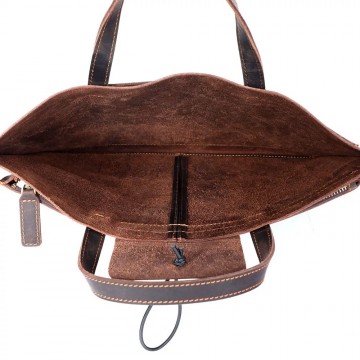 Чоловіча шкіряна сумка для ноутбука Walter темно-коричнева фото