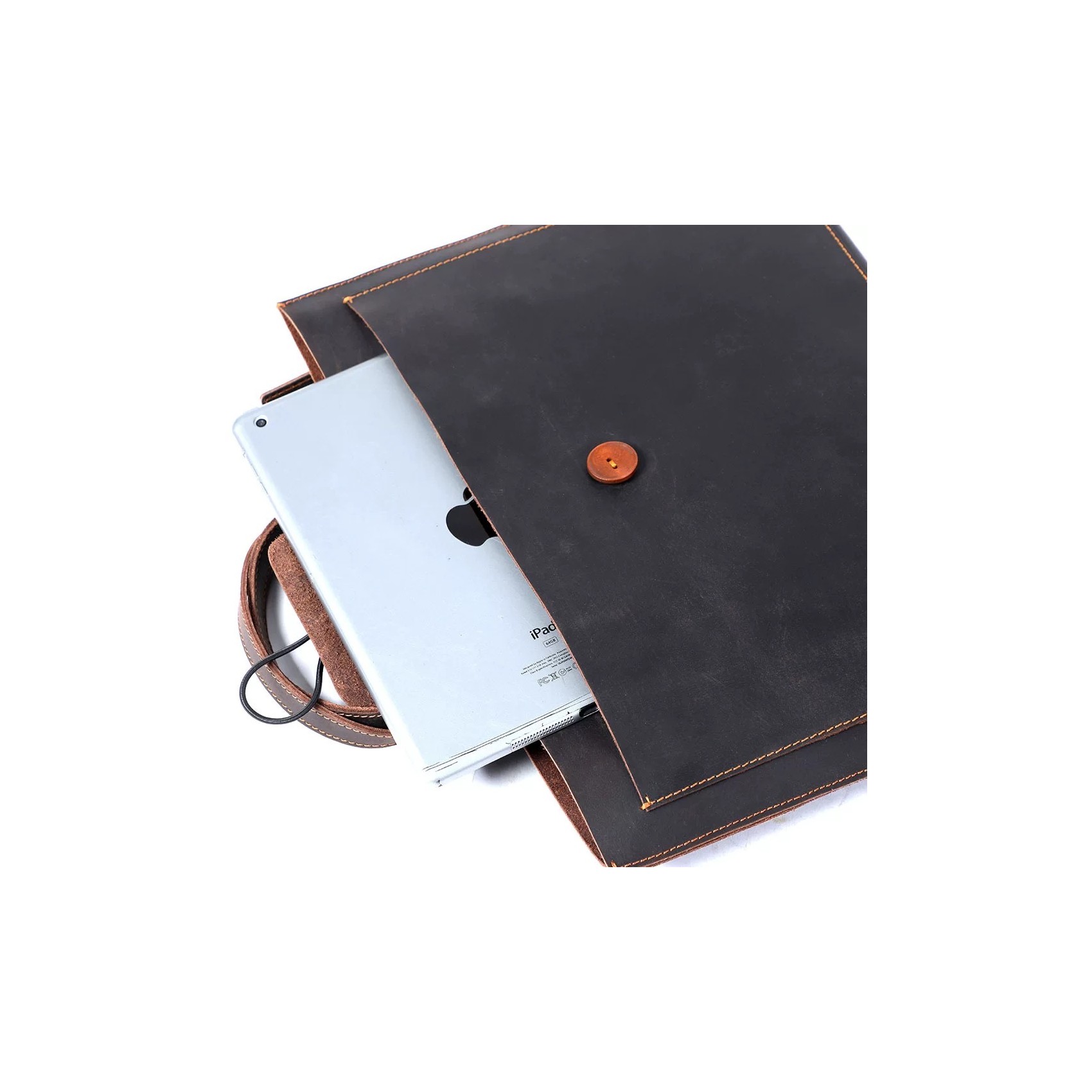 Чоловіча шкіряна сумка для ноутбука Walter темно-коричнева