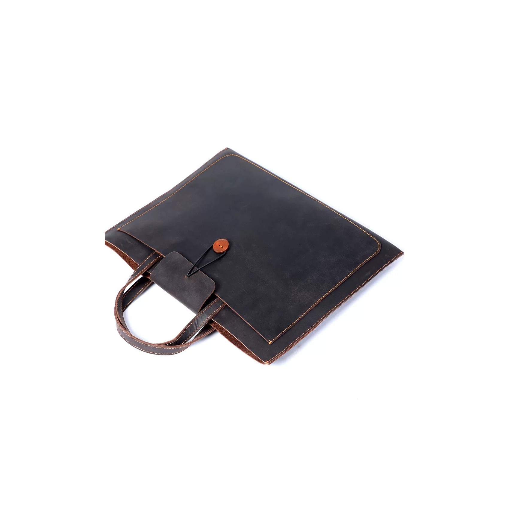 Мужская кожаная сумка для ноутбука Walter темно-коричневая