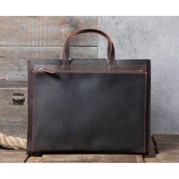 Чоловіча шкіряна сумка для ноутбука Walter темно-коричнева фото