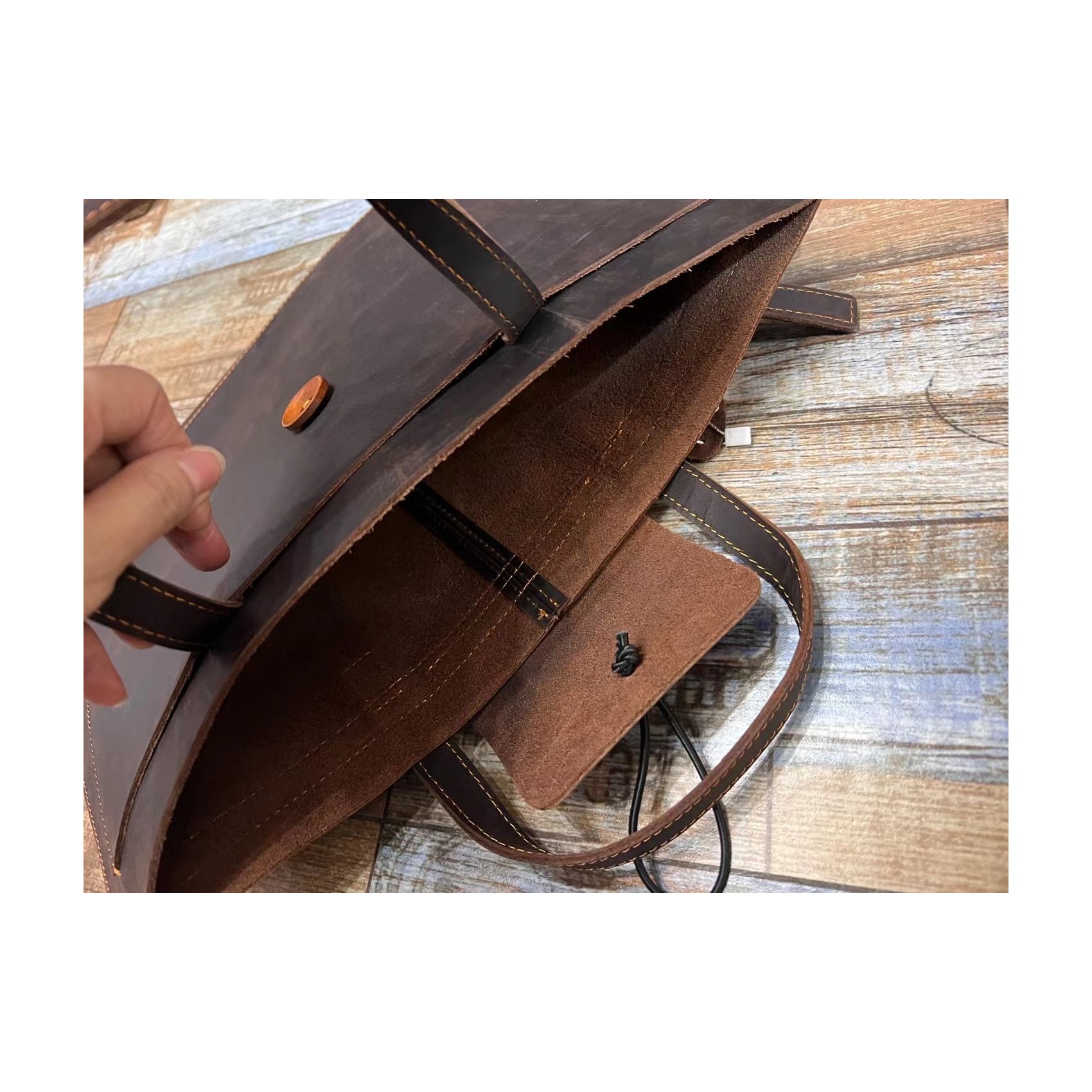 Чоловіча шкіряна сумка для ноутбука Walter темно-коричнева