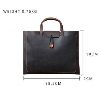 Мужская кожаная сумка для ноутбука Walter темно-коричневая фото