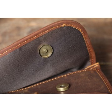 Мужская кожаная сумка для ноутбука Brian коричневая фото