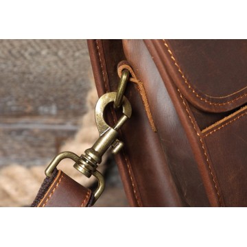 Мужская кожаная сумка для ноутбука Brian коричневая фото