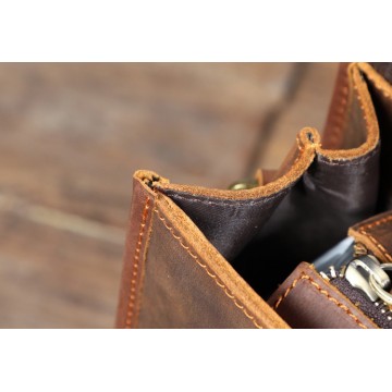 Чоловіча шкіряна сумка для ноутбука Brian коричнева фото