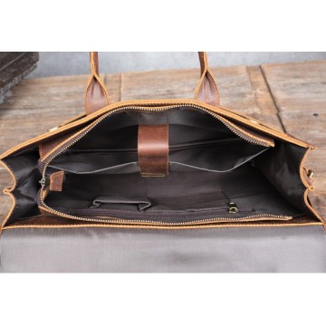 Чоловіча шкіряна сумка для ноутбука Brian коричнева фото