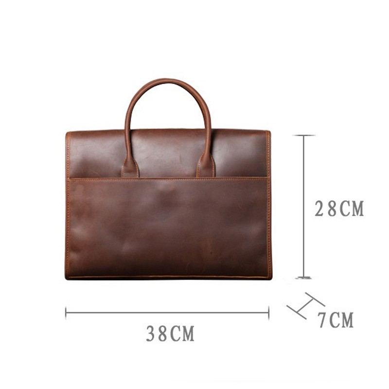 Чоловіча шкіряна сумка для ноутбука Brian коричнева - 16 фото