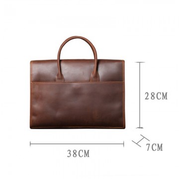 Чоловіча шкіряна сумка для ноутбука Brian коричнева фото
