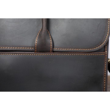 Чоловіча шкіряна сумка для ноутбука Brian темно-коричнева фото