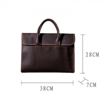 Мужская кожаная сумка для ноутбука Brian темно-коричневая фото