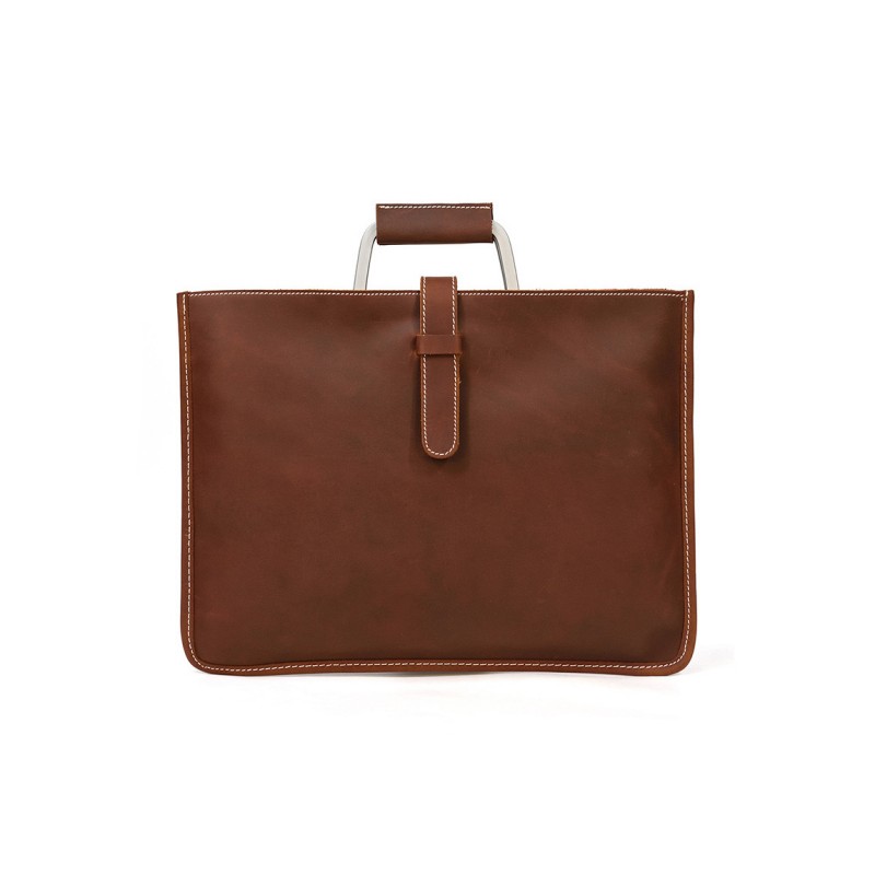 Чоловіча шкіряна сумка для ноутбука Edward коричнева фото