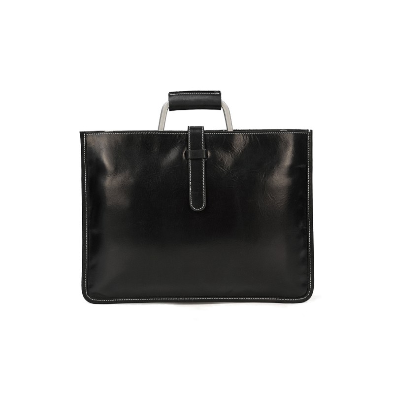 Мужская кожаная сумка для ноутбука Edward черная