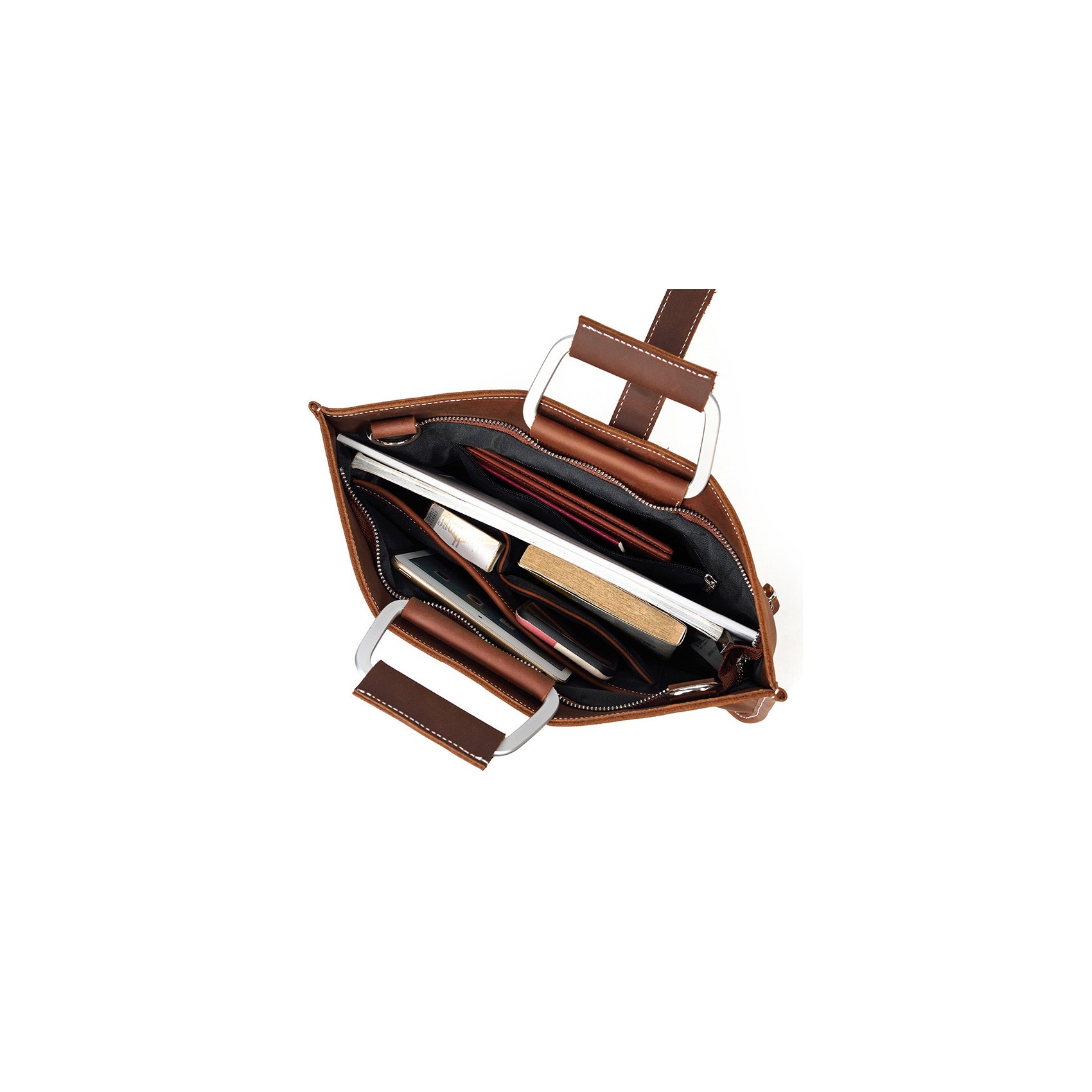 Мужская кожаная сумка для ноутбука Edward коричневая