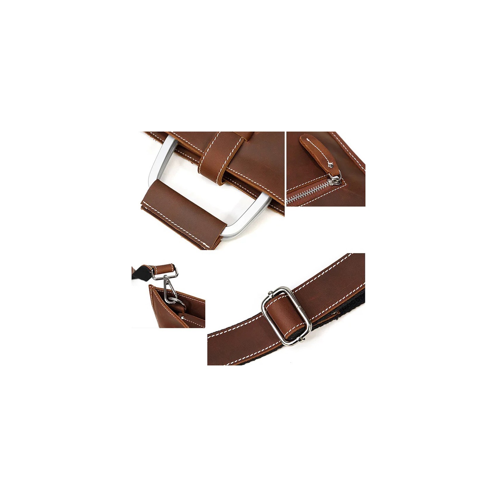 Мужская кожаная сумка для ноутбука Edward коричневая