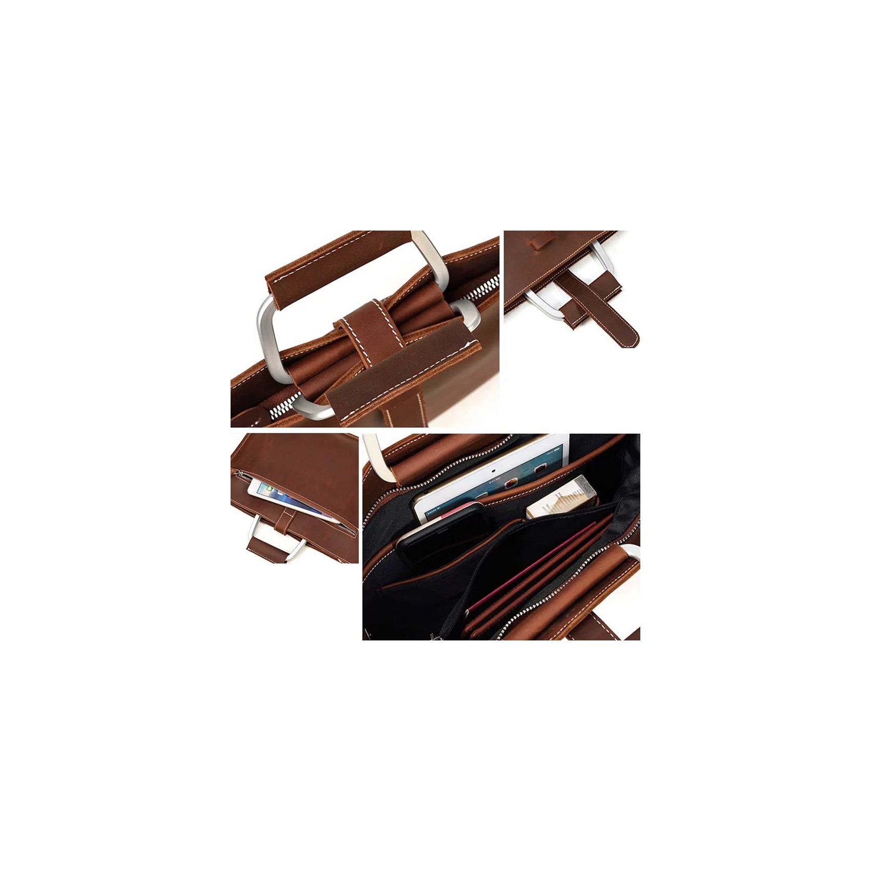 Чоловіча шкіряна сумка для ноутбука Edward коричнева