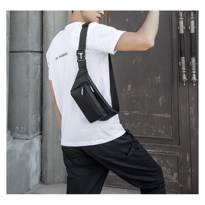 Сумка бананка на пояс чорна Street - 3 фото