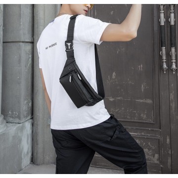 Сумка бананка на пояс черная Street фото