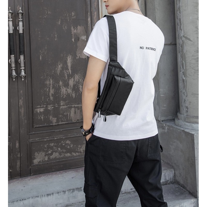 Сумка бананка на пояс черная Street - 4 фото