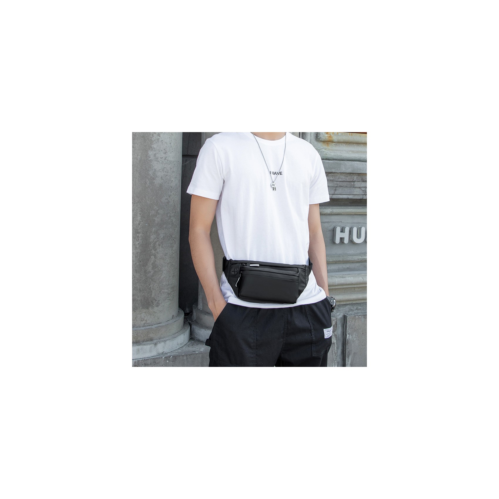 Сумка бананка на пояс чорна Street