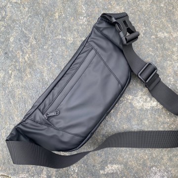 Сумка бананка на пояс чорна Street фото