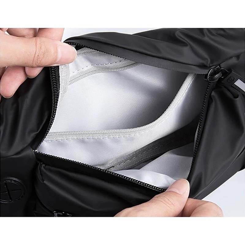 Сумка бананка на пояс чорна Street - 8 фото