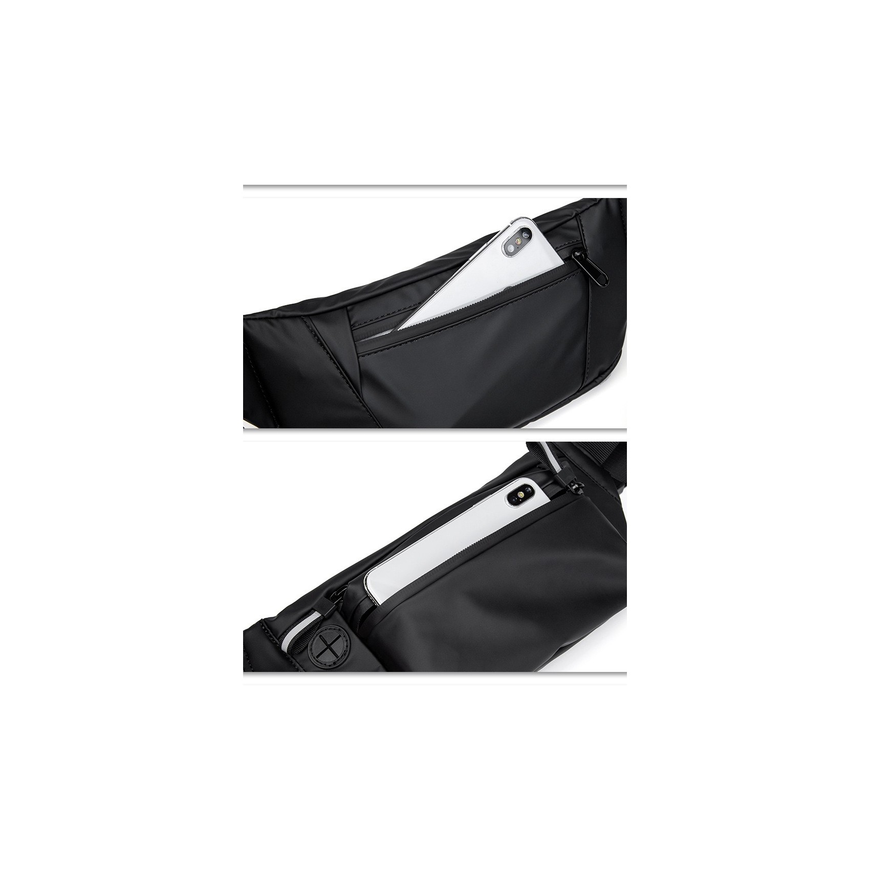 Сумка бананка на пояс черная Street