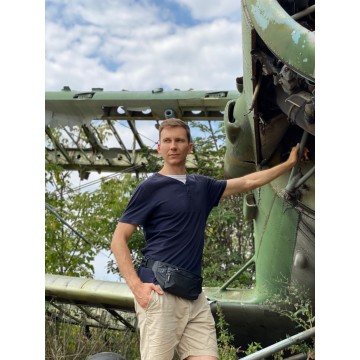 Сумка бананка на пояс черная Street фото