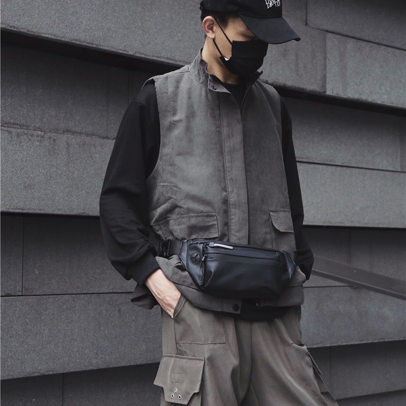 Сумка бананка на пояс чорна Street - 20 фото