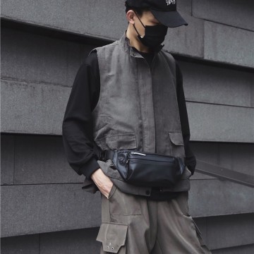 Сумка бананка на пояс чорна Street фото